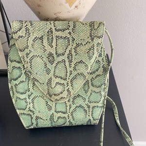 Vintage Mint Green Faux Snakeskin Purse